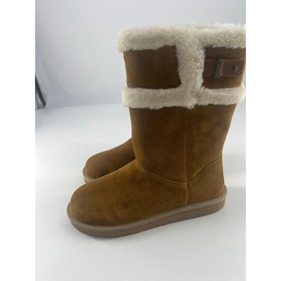 Koolaburra Ugg Winter Boots Womens Size 8 Brown Tan Suede Chestnut Tall New - Picture 1 of 11